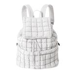 LJMBOEN Quilted Backpack Purse for Women Lightweight Puffer Hiker Pack Drawstring Padding Travel Gym Bag Daily Dayp ﻿ (White)