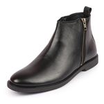 FAUSTO FST KI-103 BLACK-40 Men's Black High Ankle Zipper Closure Fashion Trend Classic Work Boots (6 UK)