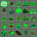 CHARLENT 204 PCS Individually Wrapped Luminous Temporary Tattoos for Kids - Glow in The Dark Fun Tattoos for Boys Girls Birthday Party Favors Goodie Bag Fillers