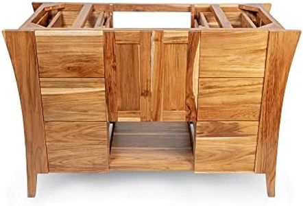 EcoDecors CT-BT-48-1 Curvature - Bathroom Vanity - Bathroom Vanities - Bathroom Vanity Cabinet - Soft Close Mechanisms in Natural Color