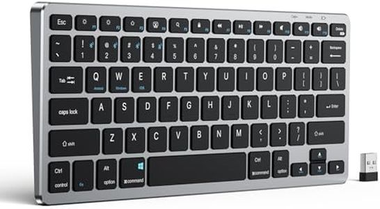XIWMIX Multi-Device Bluetooth & 2.4G Wireless Keyboard,Switch up to 4 Devices,Dual-Mode Portable Universal Rechargeable Keyboard for iPad/Tablets/iPhone/Laptop/PC and More iOS Android Windows