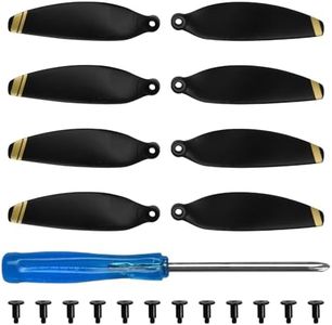 Pinsheng Lot de 8 Hélices, Ensemble de pales de Hélice, Accessoire pour Drone, Hélice de Drone à Faible Bruit, Lames de Rechange pour DJI Mavic Mini 2/SE (Noir)