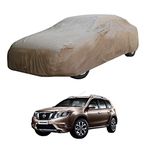 Oshotto/Recaro Brown 100% Waterproof Car Body Cover with Mirror Pockets Compatible with Nissan Terrano