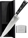 LEGENDARY CHEF Kitchen Knife, Chef Knife - 8 inch Cooking Knife, Sharp Knife - Meat Knife, Chefs Knife - German Steel, and Walnut Handle, Includes Finger Guard and Box