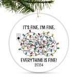 HENKNJAR Christmas Ornaments 2024 Novelty Tree Hanging Ornaments Survivor Personalized Tree Decoration Gift for Xmas Tree Garland Wreath Decor New Home Holiday Party Family Present