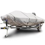 Budge 1200 Denier Boat Cover fits Center Console Flat Front/Skiff/Deck Boats B-1241-X6 (20' to 22' Long, Gray)