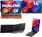 hualink Laptop Screen Extender Monitor - 14 Inch IPS FHD 1080P HDMI/USB-A/Type-C Laptop Monitor Extender,Portable Monitor for Laptops 13-17"(Maximum Length: 15.74") for Windows Mac Android Switch