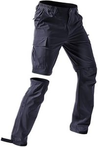 Moosehill Men's-Hiking-Pants Convertible Water-Resistant Quick-Dry Lightweight Breathable Zip-Off for Hunting, Fishing, Travel, Outdoor, Safari, Camping with 5 Deep Pockets (Navy, 42W*30L)