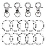 Dog Tag Clips Penta Angel 4Pcs Pet ID Name Tag Buckle Clips with 10Pcs Key Rings for Dog Cat Puppies Collars and Harnesses