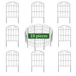 My Link 10 Pack Decorative Garden Fence Outdoor 24inches (H) x 13inches (L),Animal Barrier Fence for Dogs Antirust Metal Fence Panels for Garden Outdoor.