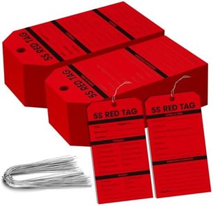 5S Red Tags with Wire, 500 Pack, 3.25 x 6.25 Inch Large Write-On Quality Control Tags, Durable Paper with 9.84" Wire Ties for Warehouse, Workshop, Office and 5S Organization Management