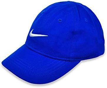 Nike Kid`s Adjustable Solid Swoosh Cotton Baseball Cap (Game Royal(7A2319-U89)/White, 2-4T)