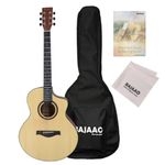 Vault EA40-CE 41 inch Premium Solid Spruce-Top Cutaway Electro Acoustic Guitar with Bajaao Gig-Bag, Polishing Cloth & E-Book