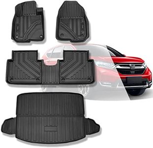 Vanseno Floor Mats 2 Row & Cargo Liner Compatible for Honda CRV 2022 2021 2020 2019 2018 2017 All-Weather Rubber Mat Protector Black