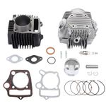 WOOSTAR 52.4mm Big Bore Cylinder and Head 66mm Valves Assembly with Piston Ring Kit Replacement for 4 Stroke 110cc Chinese Taotao Coolster Engine ATV Go Kart Dirt Bike