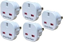 ShaniTech 5x UK to US, Canada, Japan, Thailand, Mexico, Jamaica, Dominican Republic, Barbados, China, Australia, New Zealand Travel Adaptor Plug Adapter