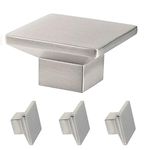 VIBORG Luxury Square Cabinets Knobs and Pulls Brushed Nickel Finish, Modern Dresser/Drawer/Cupboard Knobs and Handles, Zinc Alloy Casting, Heavy Duty & Durable