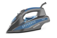 Black+Decker BXIR2001IN 2000 Watt Steam Iron Press with Auto-Shut Off and Non-Stick Ceramic Sole Plate Coating | Anti Drip Feature with 380ml Large Water Tank | 2 year Warranty (Blue)