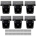 Yaegoo 3.5 Inch Door Hinges, Heavy Duty Square Shed Door Hinges Gate Hinges T Hinges Barn Gates Hinges Black Finish with Screws (6)