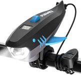 FUNWICT Bike Horn for Kids with Light 2-in-1, Electric Bicycle Horn & IPX5 Waterproof 400 Lumen Rechargeable Bike Headlight, Loud Bike Horn for Boys Girls Fits Most Bicycles Scooter (Blue)