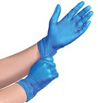 100 (1 Box) x BLUE Vinyl Powder Free Gloves Disposable Food Medical etc. (Large)