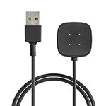kwmobile USB Cable Charger Compatible with Fitbit Versa 4 / Sense 2 / Versa 3 / Sense Cable - Charging Cord for Smart Watch - Black