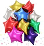 Colorful Star Foil Balloons, 18 Inch 14 Pcs Colorful Mixed Stars Shape Mylar Helium Balloons Colorful Pentagram Aluminum Foil Balloons Set for Birthday Baby Shower Rainbow Party