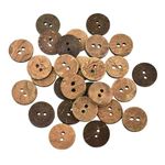 EmbroideryMaterial 72 Pieces Wooden Buttons for Clothes, Shirt Buttons for Men & Women, Coconut Shell 2 Holes Round Wooden Buttons for Kurta, Kurtis, Crafts, Sewing & Embroidery (1.5 CM Wide)