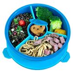 Yumbox Poke Bowl, Leakproof Salad Bowl with lid, Removable 3-Section Divider, 4.2 Cups Volume, Easy-Open Triple Latches; removable and built-in toppings cup, bento lunch (Lagoon Blue)