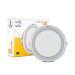 wipro Polycarbonate Garnet 10W Round Led Wave Panel Light for Ceiling|Cool White Light (6000K)|Ultra-Slim Design|Recessed Down Light for False Ceiling|Pop Light|Cutout-125Mm|Pack of 1