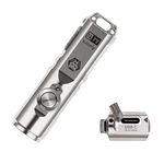 Upgraded 4th Gen RovyVon Aurora A4 EDC Keychain Flashlight, USB C Rechargeable Flashlight, Titanium 650 Lumens Super Bright Handheld Flashlight, Five Lighting Modes, Mini Flashlight for Everyday Carry