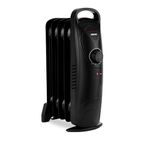 Geepas Mini Oil Filled Radiator Heater 450W | Energy Efficient Electric Heater, Carry handle, Fast Heat Radiation | Adjustable Temperature & Low Running Cost | 2 Year Warranty, 5 Fins, Black