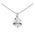 Small and Dainty Sterling Silver Four Leaf Clover Necklace for Women, Good Luck Charm Necklace, Layering Necklace, Best Friend Gift, St. Patrick's Day Gift (16 inches plus 2-inch extender)