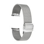 BERNY Stainless Steel Mesh Watch Band for Mens Women Quick Release Adjustable Watch Straps Thin Metal Bracelet with Safty Clasp Silver 20mm