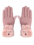 FabSeasons Winter Gloves For Girls & Women, with faux fur on the inner for cold weather, Touchscreen enabled finger