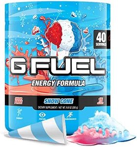 G Fuel Snow Cone Game-Changing Elite Energy Powder, Sharpens Mental Focus and Cognitive Function, Zero Sugar, Supports Immunity and Enhances Mood 9.8 oz (40 Servings)