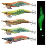 Luminous Fishing Lures Squid Jig Hooks - Hard Fishing Shrimp Lure Fake Prawn Glow Bait Octopus Cuttlefish Sea Fishing Lures