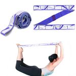 Stretch Yoga Strap, Elastic Exercise Stretching Band with 9 Loops Resistance Assist on Leg, Hamstring Workout Fitness, Physical Therapy, Dance & Gymnastics and Flexible Pilates, 1 Pack Yoga Belt