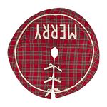 Mud Pie Merry Tartan Christmas Tree Skirt, Red, 54" Dia