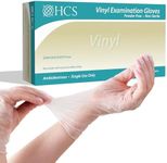 HCS Bulk Clear Vinyl Gloves Disposable - Latex-Free, Powder-Free, Premium Exam Gloves - Cooking, Food Prep, Cleaning - Vinyl Disposable Gloves Large (1000/Case)