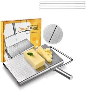 FJLYZL Cheese Slicer,Cheese Cutter, Household Stainless Steel Cheese Ham Butter Cutter,Cheese Slicer With Scale,Equipped With 5 Replaceable Cheese Slicer Wires