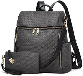 Makes Backpack Purse for Women PU Leather Satchel Handbag Convertible Design Bag with Purse 2 Piece, Grey-bz3l, Large