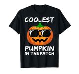 Kids Coolest Pumpkin In The Patch Funny Halloween Boys Girls T-Shirt