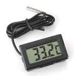 WINGONEER Digital LCD Thermometer Temperature Monitor with External Probe For Fridge Freezer Refrigerator Aquarium --Black