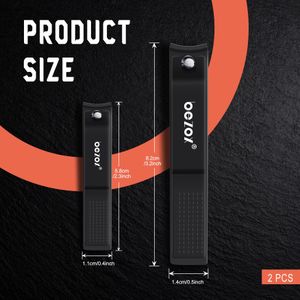 BEZOX Nail Clipper Set, Wide Jaw, Stainless Steel, 2-Piece