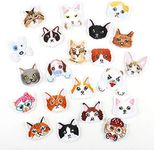 MSCFTFB 21 Pieces Cute Small Kitty Dog Iron on Patches Cat Doggy Embroidered Patches Sew Appliques for Clothes Jackets Backpack Repairing Decorations