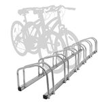 Hromee Bike Floor Parking 1-6 Rack Adjustable Bicycle Storage Organizer Stand for Garage Silver