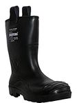 Grafters Mens Black Heavy Duty Thermal Waterproof Fur Lined Mid Calf Full Safety Steel Toe Cap Industrial Work Wellington Boots UK Sizes 7-12 (Black, 9, numeric_9)