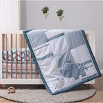 The Peanutshell Crib Bedding Set for Boys or Girls, 3 Piece Blue Rhino Nursery Collection