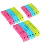 ATEVON Multipurpose Food and Snack Bag Clips (Set of 18, Multicolor) – Plastic Sealers for Freshness and Secure Storage